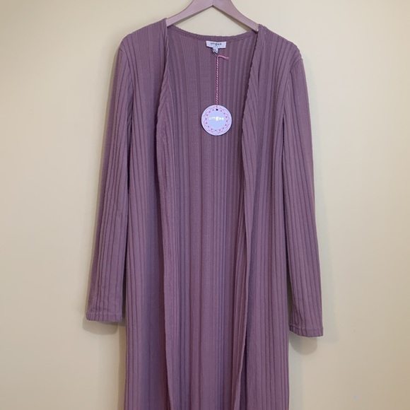 Umgee | NWT Keep Your Secrets Mauve Pink Dusty Rose Open Front Duster Cardigan M - Picture 5 of 17